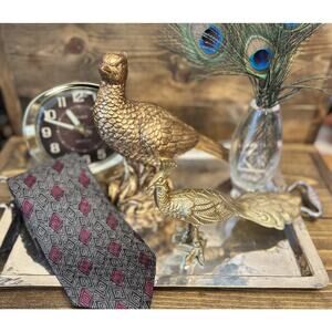 Vintage Valentino 100% Silk Black Magenta Gold Tie Strong Sexy